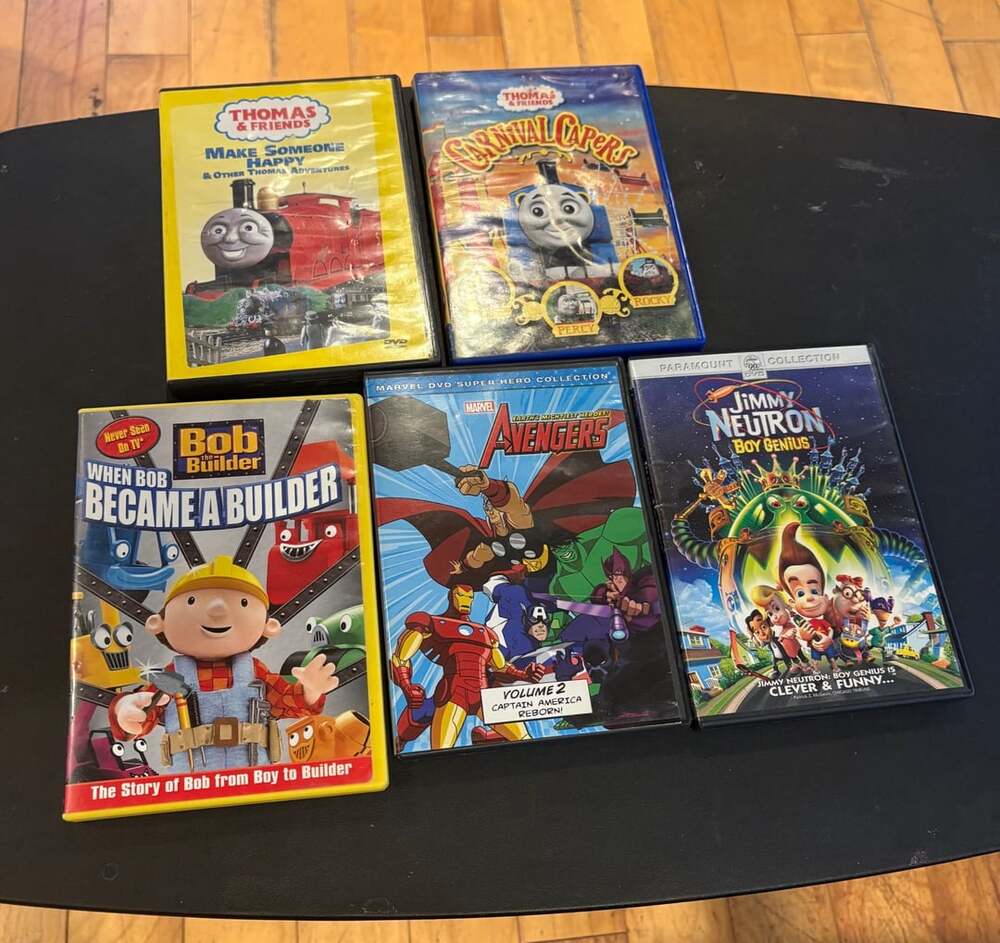 Lot of 5 Assorted Kids DVDs and Animation
